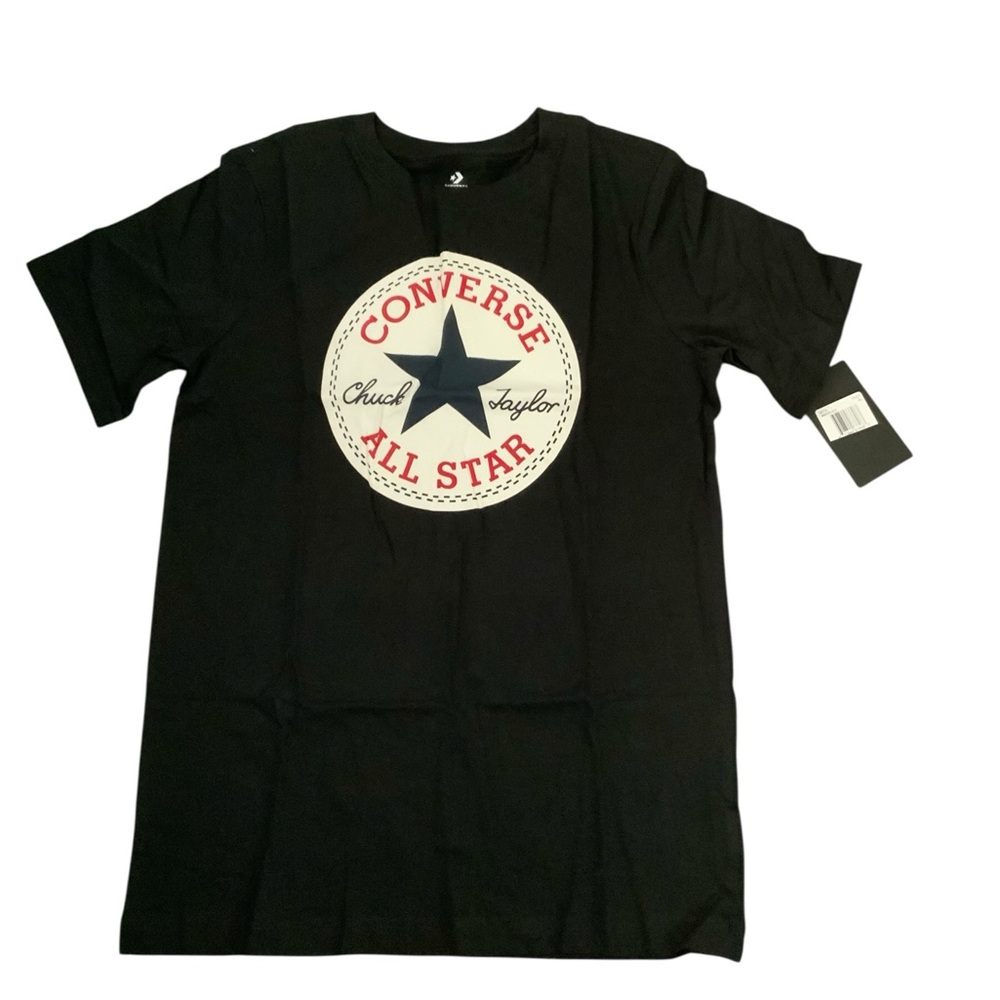 Converse Chuck Taylor All Star Black Logo T-Shirt Youth Size Large New